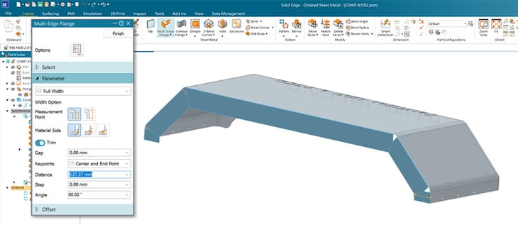 Solid Edge 2026: Verbesserungen beim automatischen Trimmen an Mehrkantenlappen