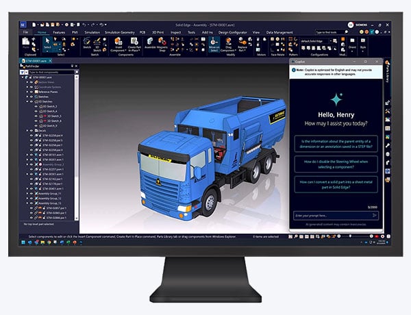 Designcenter X Solid Edge: KI-unterstützter Assistent CoPilot