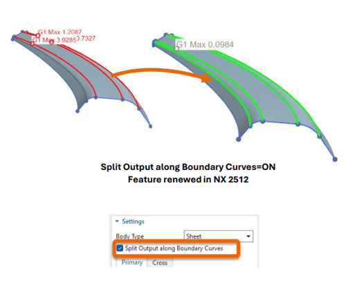 NX 2512: Verbesserte Funktionen für die Erstellung von Oberflächen