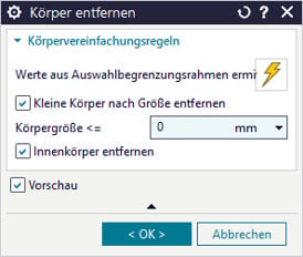 Designcenter IP Simplify Körper entfernen
