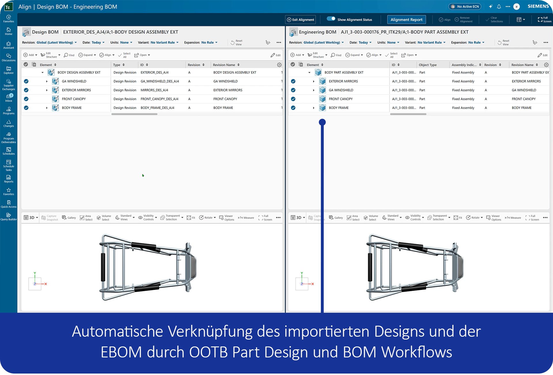EBOM Management Automatische Verknuepfung Teamcenter 2506
