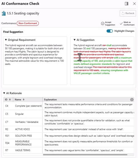Teamcenter Funktion AI Conformance Check